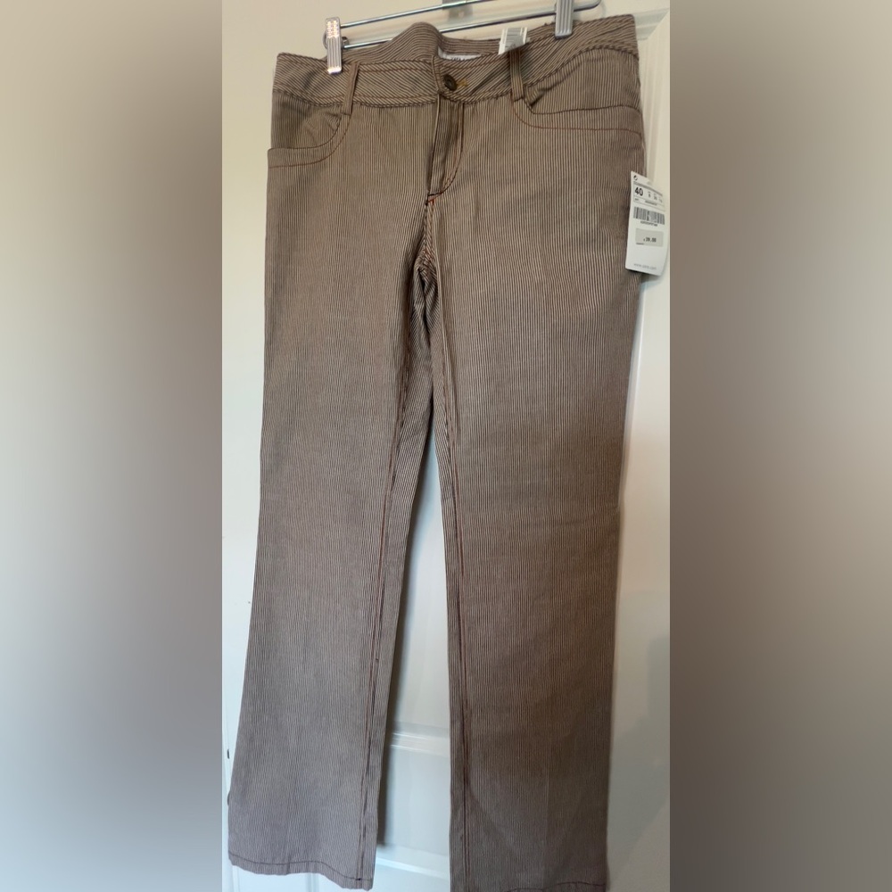 Zara-brown pin striped pants